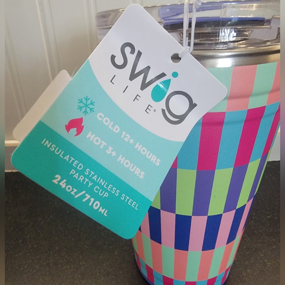 Swig Life Brite Stripe Party Cup | Multi Color | 24oz - Picture 3 of 3